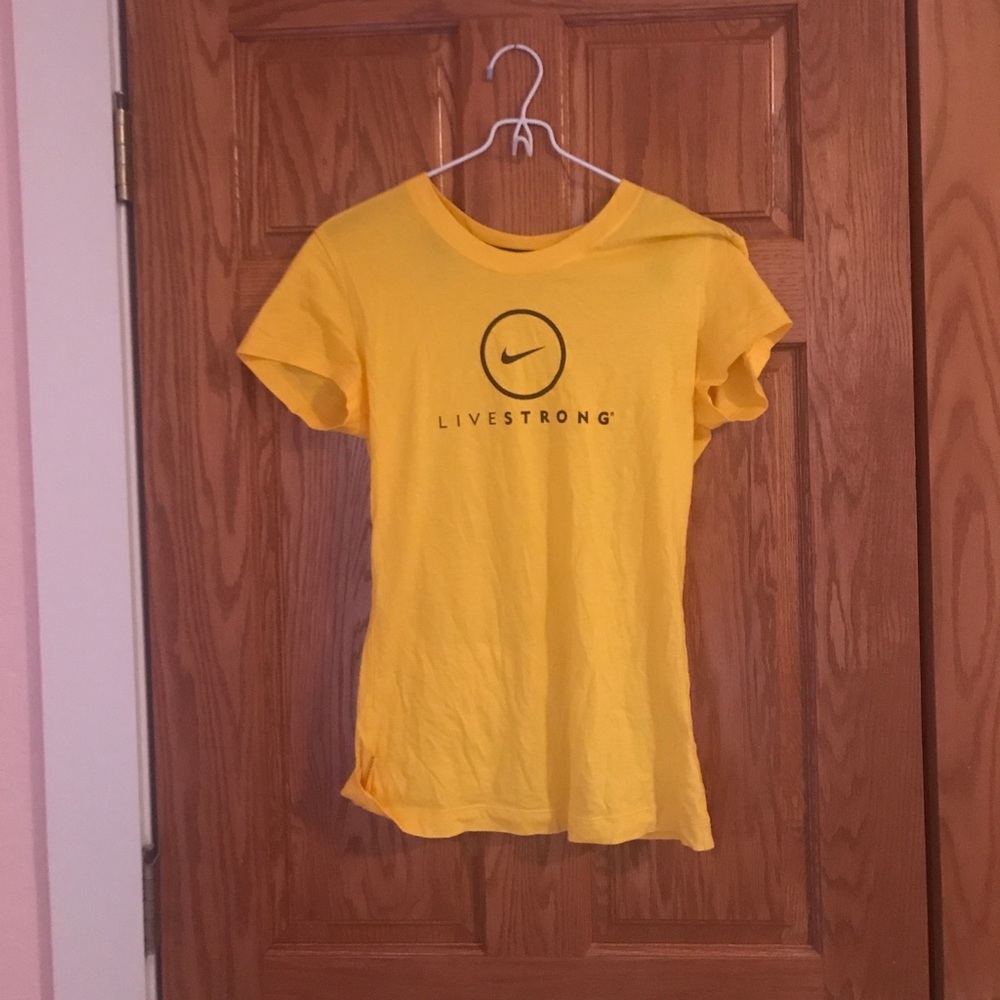 Yellow bike tee. Live strong